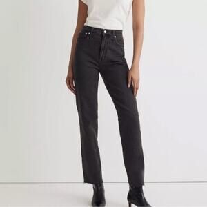 Madewell The Perfect Vintage Straight Jean Black Wash Denim High Rise Size 23